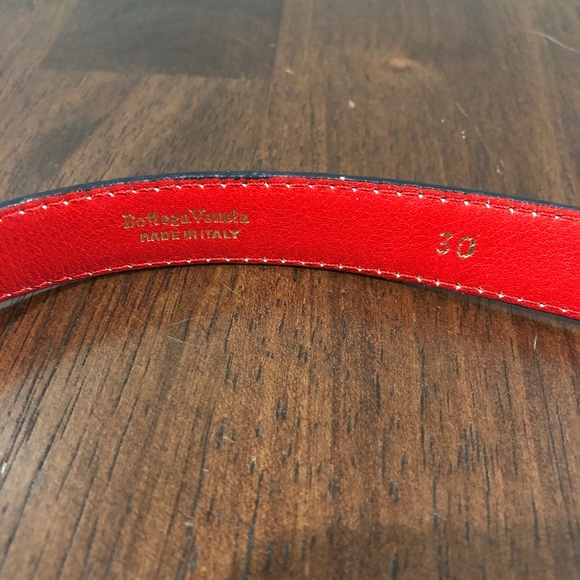 Bottega Veneta Red Leather Snakeskin Pattern Belt - Picture 5 of 8